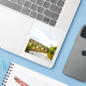 Limburg an der Lahn Oude Brug Kunst Sticker (Laptop met iPhone)