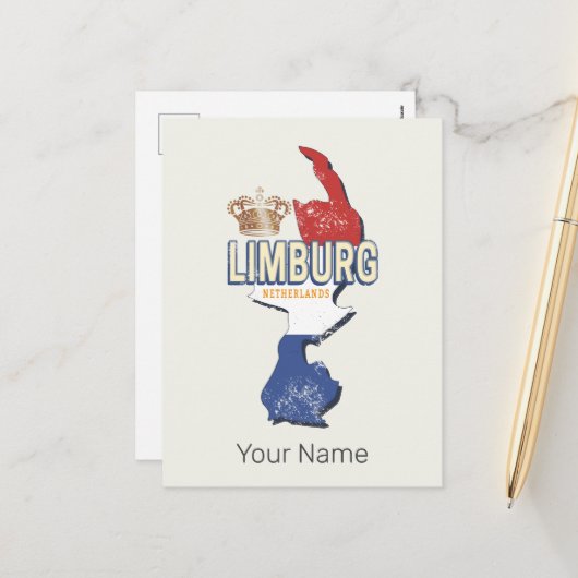 Limburg Nederland Kaart Nederlands  Souvenir (Voorkant / Achterkant in situ)
