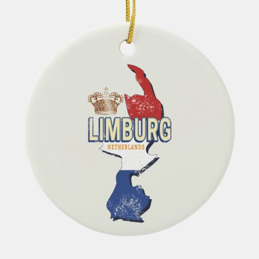 Limburg Nederland Kaart Nederlands Souvenir Keramisch Ornament (Voorkant)