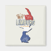 Limburg Nederland Kaart Nederlands  Souvenir Magneet (Voorkant)