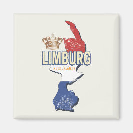 Limburg Nederland Kaart Nederlands  Souvenir Magneet