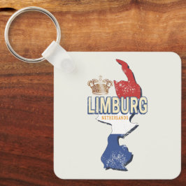 Limburg Nederland Kaart Nederlands  Souvenir Sleutelhanger
