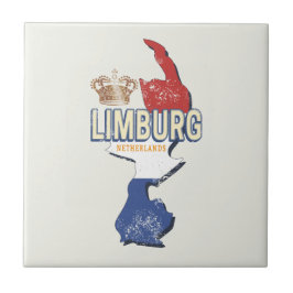 Limburg Nederland Kaart Nederlands  Souvenir Tegeltje