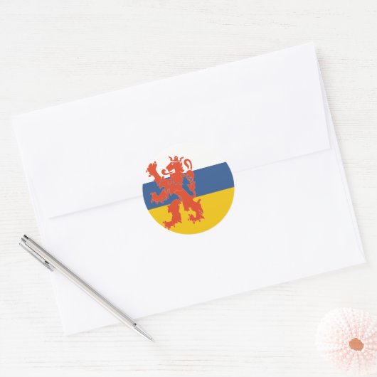 Limburg Nederlands vlagsymbool leeuw nederlands Ronde Sticker (Envelop)