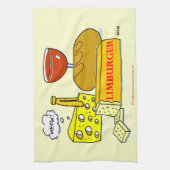 Limburger Cheese Bread and Wine Humoriss Theedoek (Verticaal)