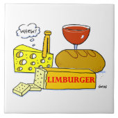 Limburger Cheese Lover Humoureuze Cartoon Kitchen Tegeltje (Voorkant)