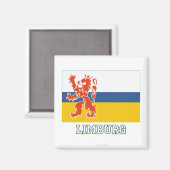 Limburgvlag met naam magneet (Voorkant / Achterkant)