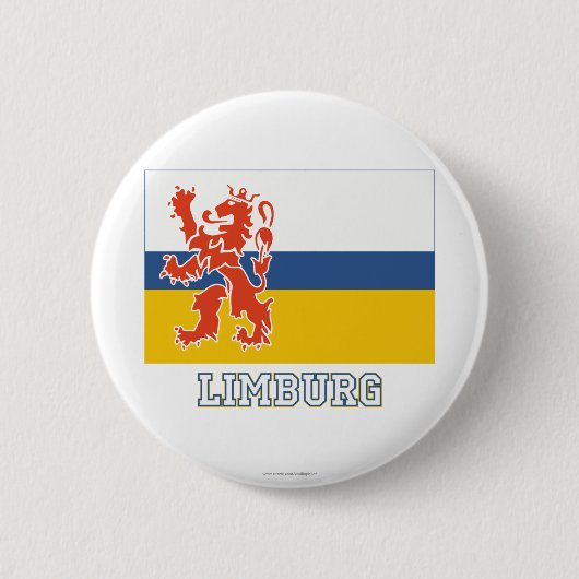 Limburgvlag met naam ronde button 5,7 cm (Voorkant)