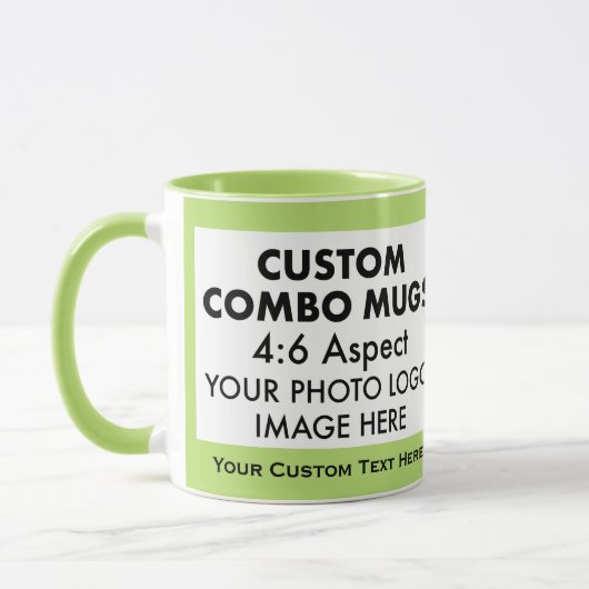 Lime 4:6 Landschap 2 x Fotolijst Aangepaste Combo Mok (Links)