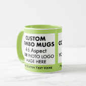 Lime 4:6 Landschap 2 x Fotolijst Aangepaste Combo Mok (Voorkant links)