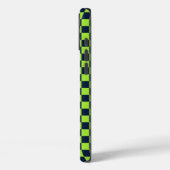 Lime and navy checkerboard pattern Case-Mate iPhone case (Achterkant / Links)