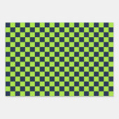 Lime and navy checkerboard pattern inpakpapier vel (Voorkant 3)