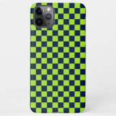 Lime and navy checkerboard pattern iPhone hoesje (Achterkant)