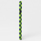 Lime and navy checkerboard pattern iPhone hoesje (Rechterkant)