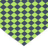 Lime and navy checkerboard pattern korte tafelloper (Hoek)