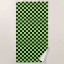 Lime and navy checkerboard pattern