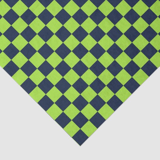 Lime and navy checkerboard pattern tissuepapier (Detail)
