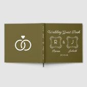 Lime Baroque Monogram Wedding Guest Book Gastenboek (Volledig)