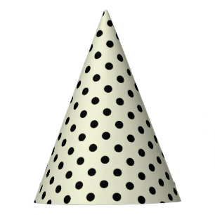 Lime binnenkant op Zwarte Polka Feesthoed Feesthoedjes