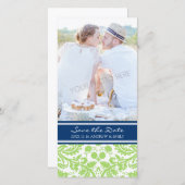 Lime Blue Save the Date Huwelijksfotokaarten (Voorkant / Achterkant)