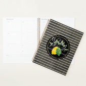 Lime Citroen Waterverf Logo Folie Strepen Bruiloft Planner (Display)
