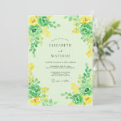 Lime Citroenblad Eucalyptus Bruiloft Kaart (Staand voorkant)