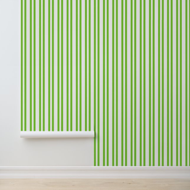 Lime Citrus Vertical Streep Behang (Applicatie)