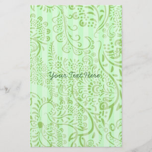 Lime en Aqua Blauwe Witte Damastkrullen Flyer
