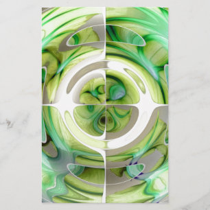 Lime en groene abstracte collage briefpapier