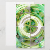 Lime en groene abstracte collage briefpapier (Voorkant / Achterkant)