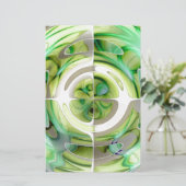 Lime en groene abstracte collage briefpapier (Staand voorkant)