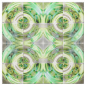 Lime en groene abstracte collage stof (Swatch)