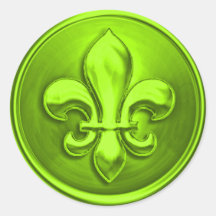 Lime Fleur de Lis Enveloppe-Zegel Reliëf Look
