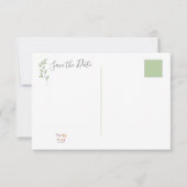 Lime Geometrische Prachtige Minimalistische Trouwd Save The Date (Achterkant)