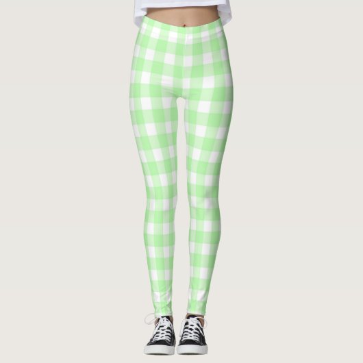 lime gingham - leggingen leggings (Voorkant)