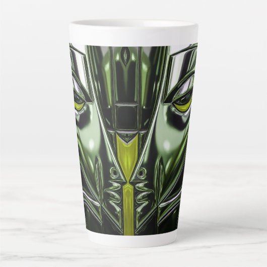 Lime Glow Metaal Kunst Latte Mok (Voorkant)