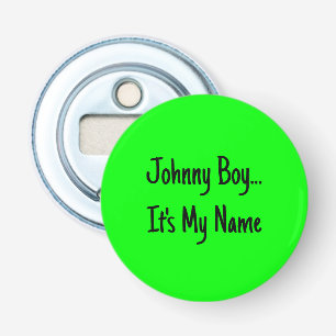 Lime Green 00FF00 Solid Color Design Button Flesopener
