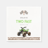 Lime Green 4 Wheeler Bike Verjaardag Servet (Voorkant)