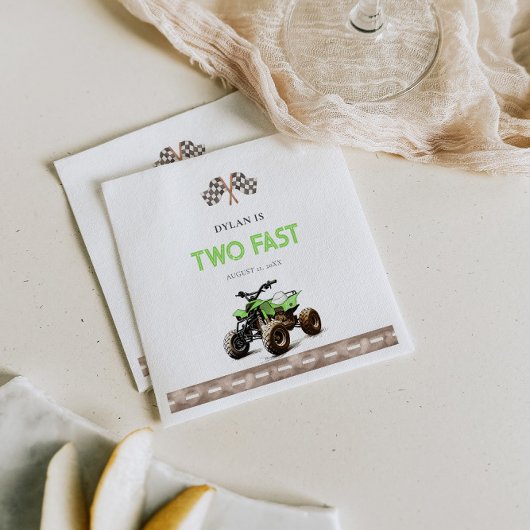 Lime Green 4 Wheeler Bike Verjaardag Servet
