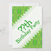 Lime Green 60's Retro Fractal Art Birthday Kaart (Voorkant)