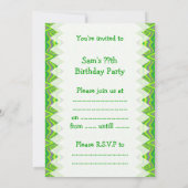 Lime Green 60's Retro Fractal Art Birthday Kaart (Achterkant)