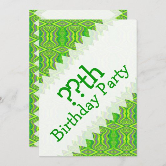 Lime Green 60's Retro Fractal Art Birthday Kaart (Voorkant / Achterkant)