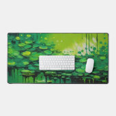 Lime Green Abstract Lily Pads Desk Mat (Keyboard & Muis)