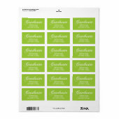 Lime Green Afstuderen Adresetiketten Etiket (Full Sheet)
