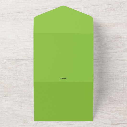 Lime Green All in One Wedding Invitation – Helder All In One Uitnodiging (Buitenkant)