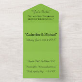 Lime Green All in One Wedding Invitation – Helder Uitnodiging (Binnen)