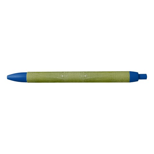 Lime Green Alligator Texture Print Blauwe Inkt Pen (Voorkant)