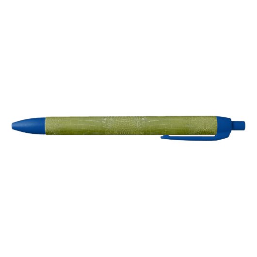 Lime Green Alligator Texture Print Blauwe Inkt Pen (Bodem)