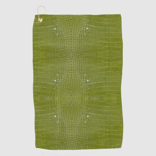 Lime Green Alligator Texture Print Golfhanddoek (Voorkant)