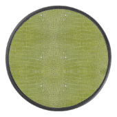 Lime Green Alligator Texture Print Hockey Puck (Voorkant)